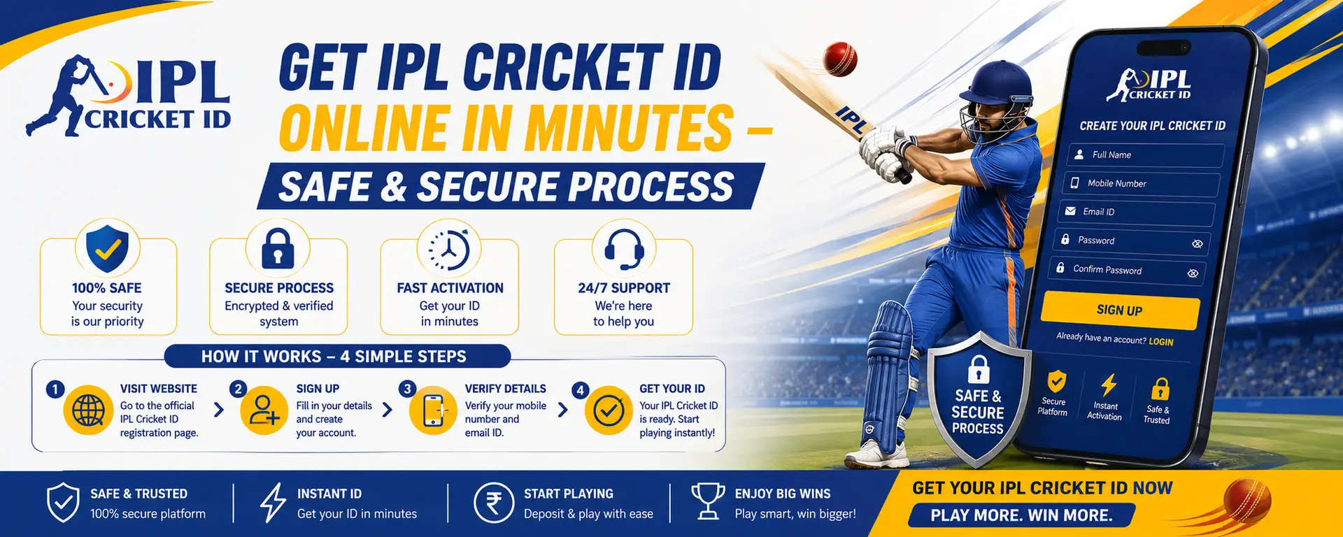 Get IPL Cricket ID Online in Minutes | Safe & Secure IPL ID Registration | iplcricketid.ing